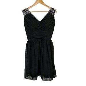 JJ's House Chiffon Sequin Straps Fit & Flare Dress Small